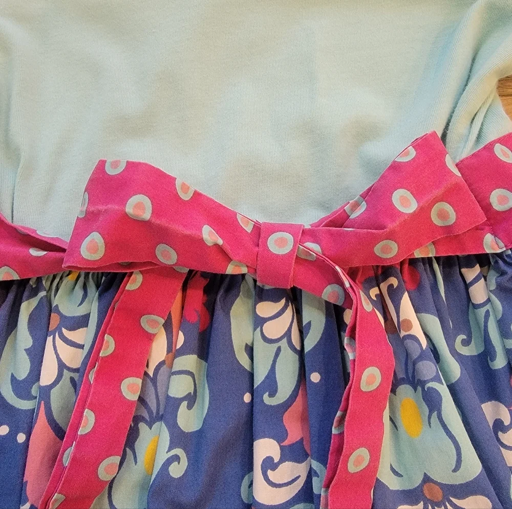 Eleanor Rose Girls Size 4/5 Rhonda Blue Long Sleeve Boutique Dress Ruffle Cuff